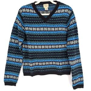 VTG St Johns Bay Womens Fair Isle Sweater M‎ Lambswool Nordic Cabincore Scandi